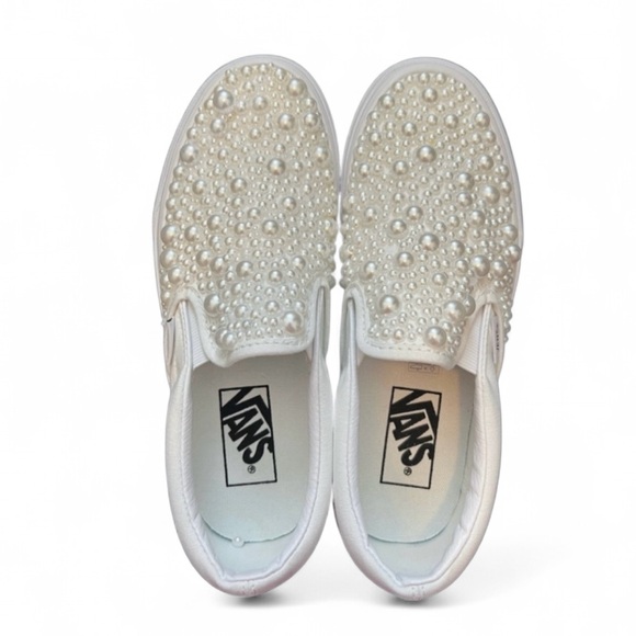Mixed Pearls Classic Slip On Vans All Sizes New With Box - Picture 3 of 5